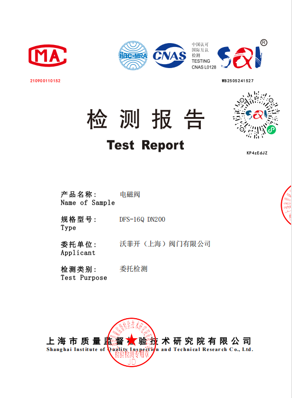 检测报告-电磁阀DFS